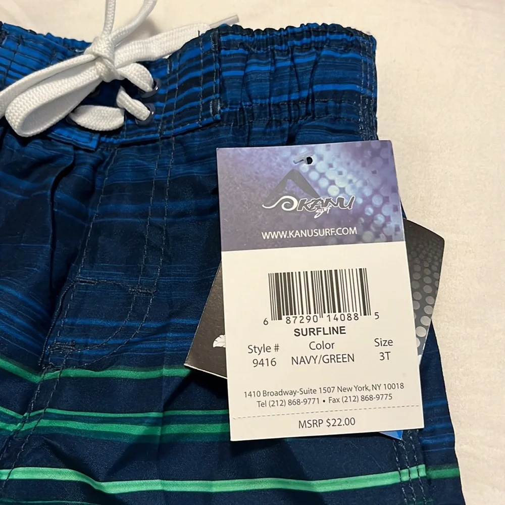 Kanu Surf navy/green striped swim trunks
